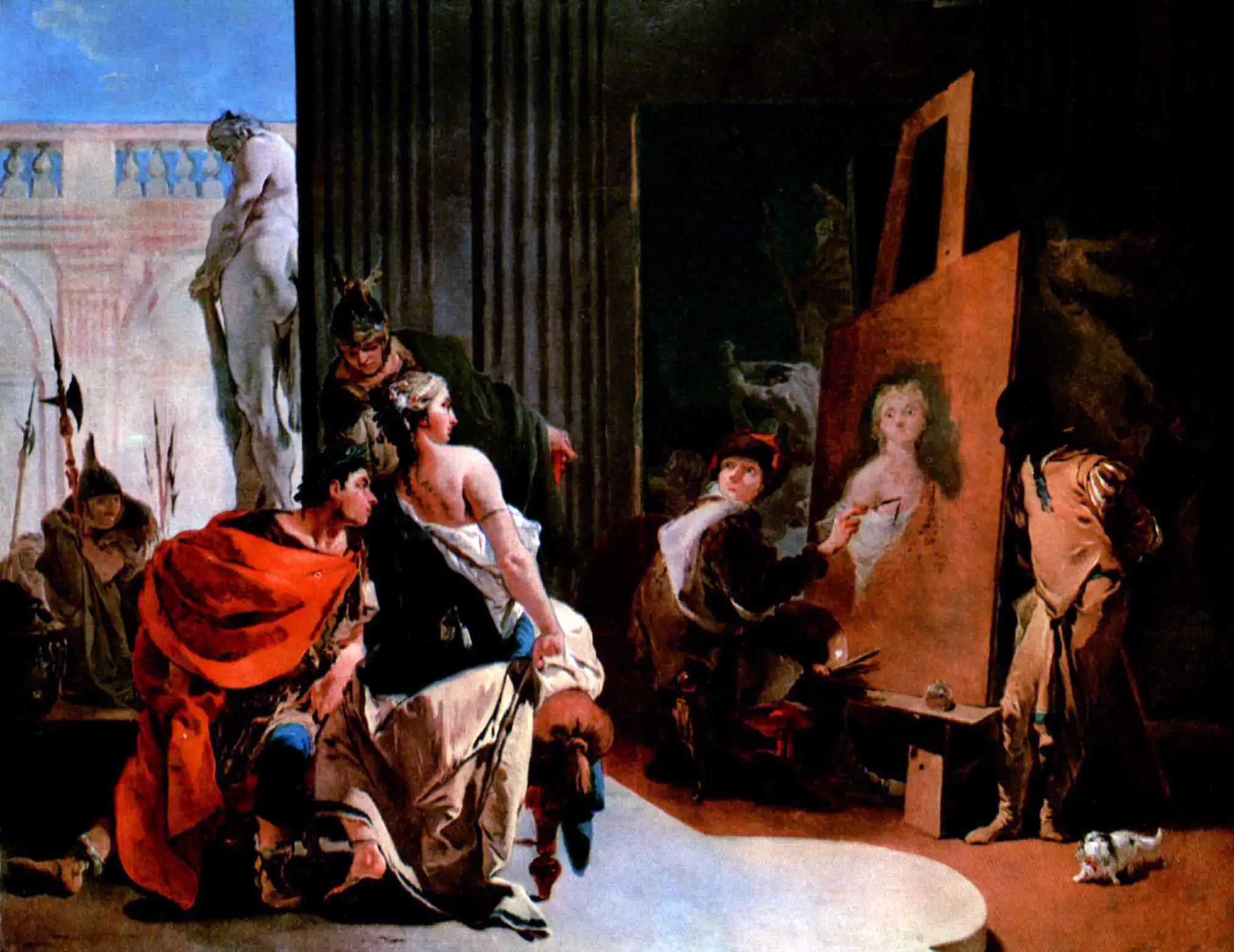 G. B. Tiepolo, Alejandro el Grande visita a Apeles mientras está pintando a Campaspe (c.1725)