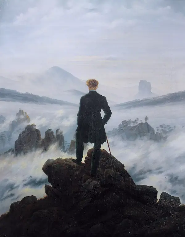 Caspar David Friedrich, El caminante sobre el mar de nubes (1818)